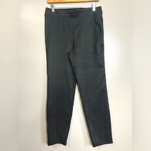 Max Studio black white polka dot‎ pull on skinny pants large preppy academia